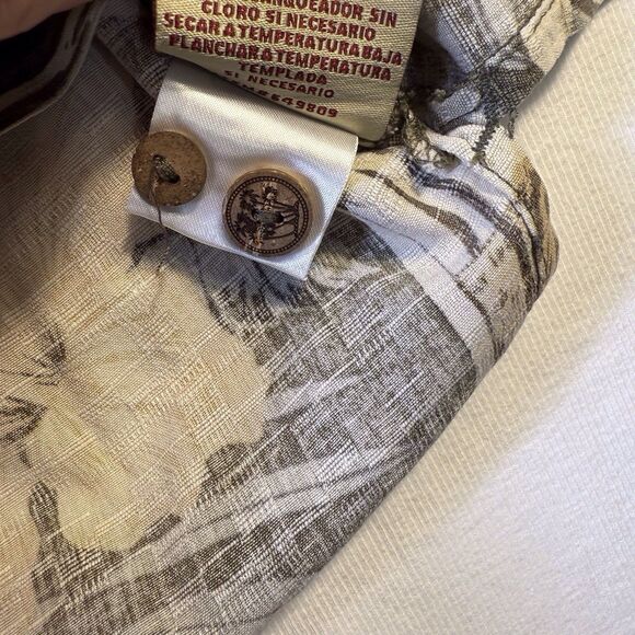 Seven‎ Palm Aloha Hawaiian XL Green Shirt Tiki Hula Wahine Floral Leaves - Picture 8 of 14